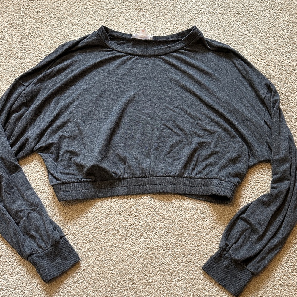Colsie Dark Gray Women's Crop Top